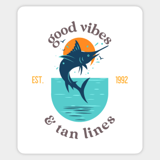 Good Vibes and Tan Lines Summer Vacation Sticker